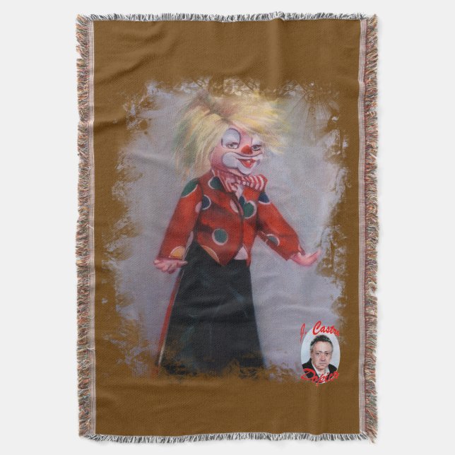Clown Throw Blanket (Front Vertical)