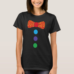 Clown Tie Costume Circus Rainbow Halloween Carniva T-Shirt