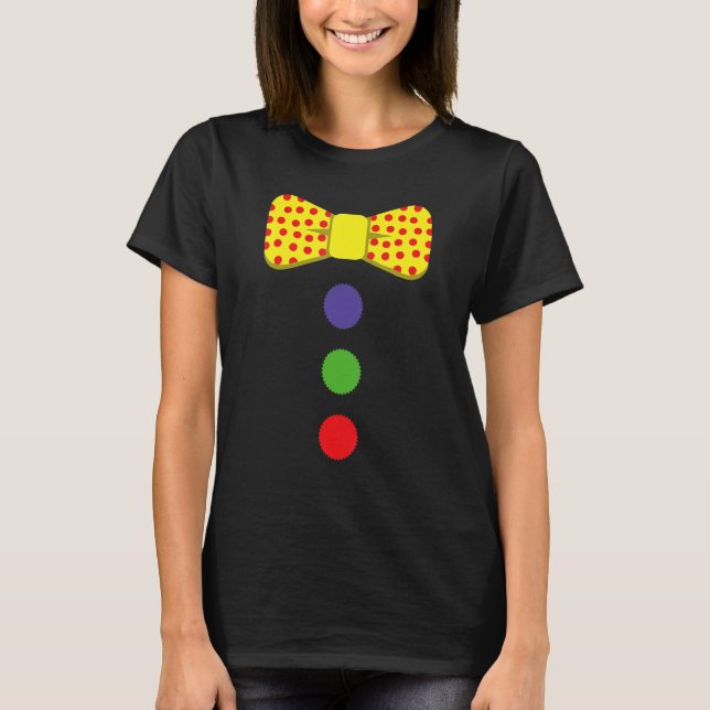 Clown Tie Costume Circus Rainbow Halloween Carniva T-Shirt (Front)