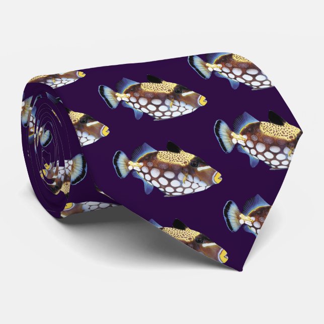 Clown triggerfish tie (Rolled)