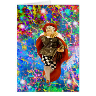 Clown Troubadour Birthday Card