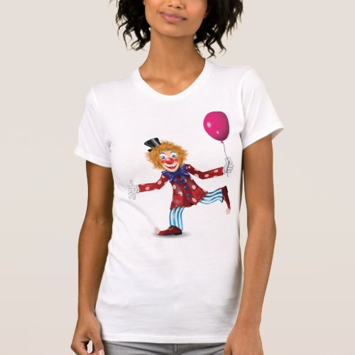 Clown With A Balloon Womens T_Shirt