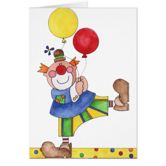 Clown with Balloons Cards (Front)