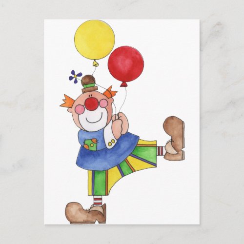 Clown with Balloons Postcard