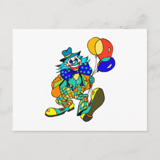 Clown with Balloons Postcard