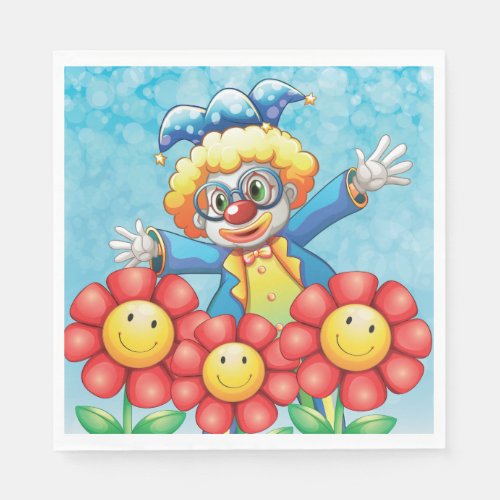 Clown With Flowers Napkins