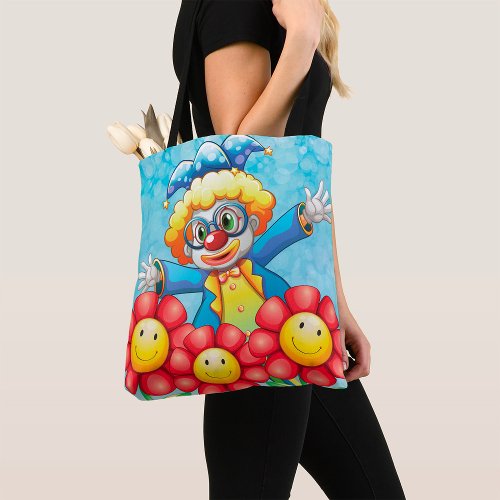 Clown With Flowers Tote Bag