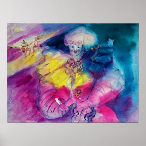 CLOWN WITH OWL AND VIOLIN POSTER