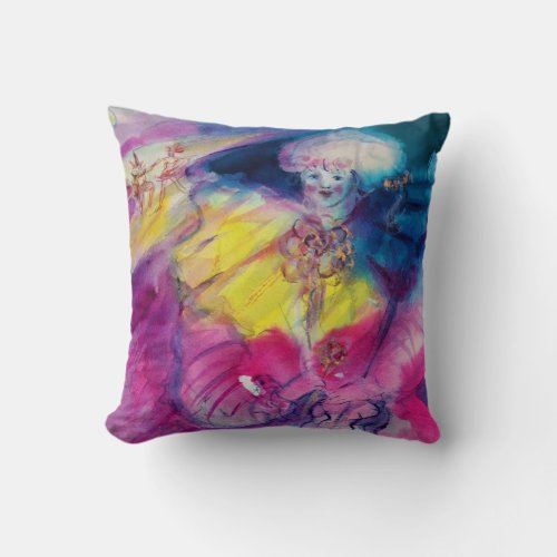 CLOWN WITH OWL AND VIOLIN THROW PILLOW