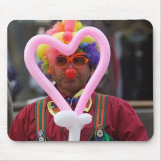 Clown With Pink Heart Mouse Pad