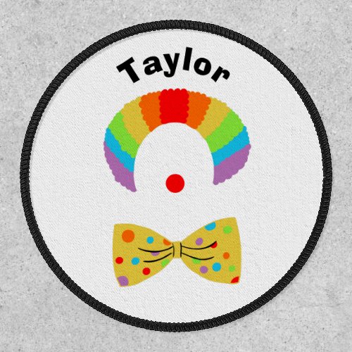 Clown with Rainbow Wig Illustration Personalized Patch