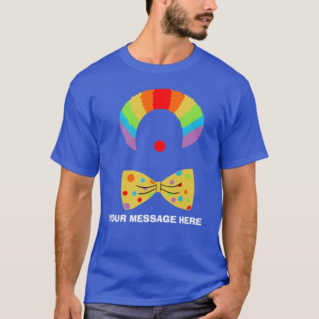 Clown with Rainbow Wig Personalized Graphic T-Shirt (Front)