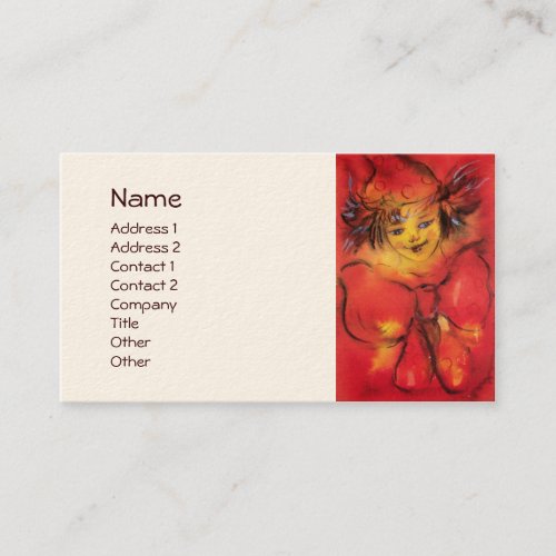 CLOWN WITH RED RIBBON BUSINESS CARD