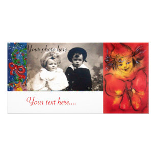 CLOWN WITH RED RIBBON CARD