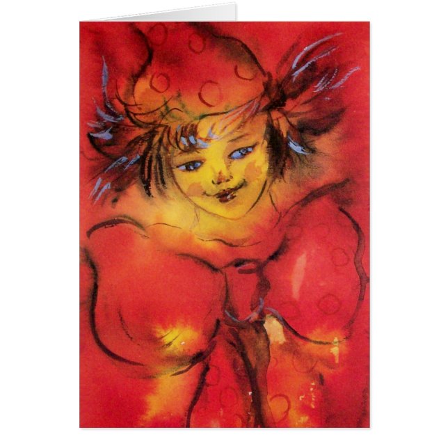 CLOWN WITH RED RIBBON CARDS (Front)