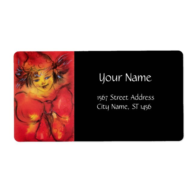 CLOWN WITH RED RIBBON LABEL (Front)