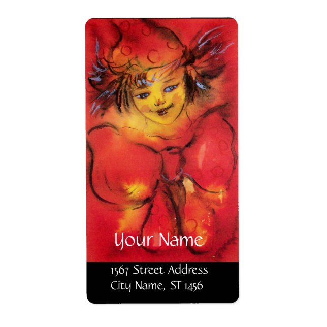 CLOWN WITH RED RIBBON LABEL (Front)