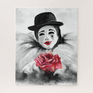 Clown with Rose Puzzle - Painting