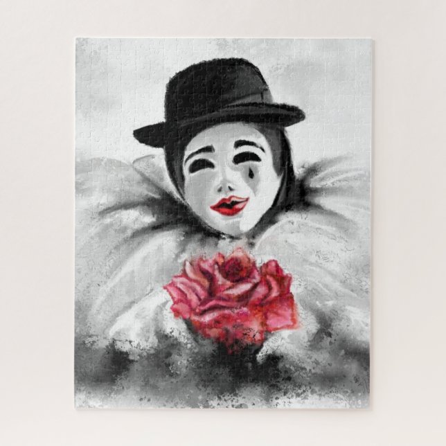 Clown with Rose Puzzle - Painting (Vertical)