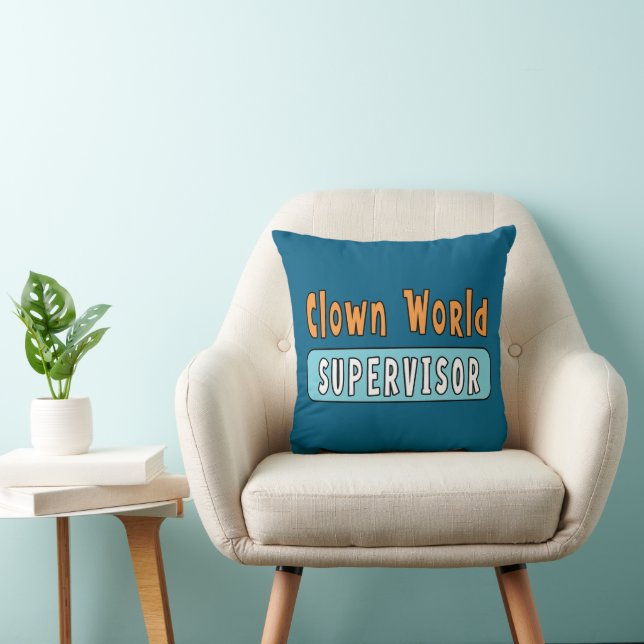 Clown World Supervisor Throw Pillow (Chair)