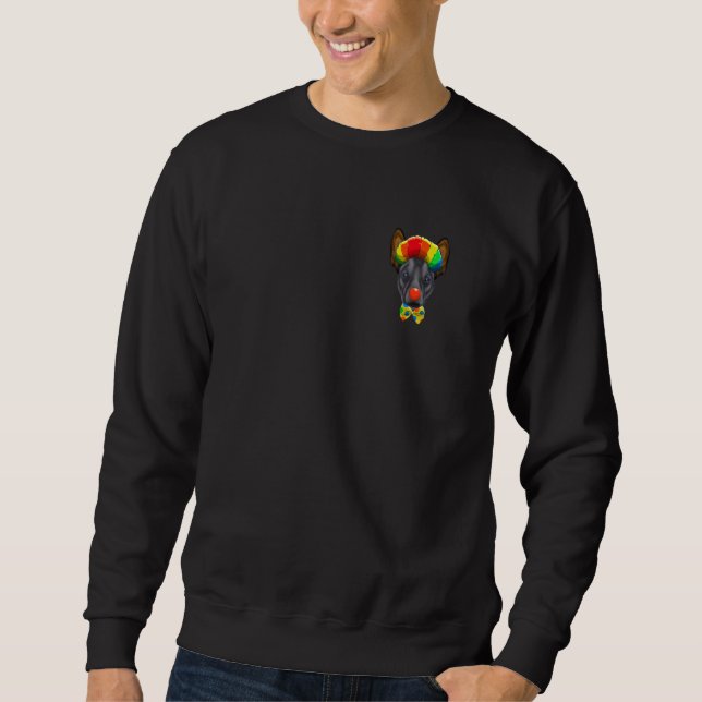 Clown Xoloitzcuintli Circus Dog Pocket Sweatshirt (Front)