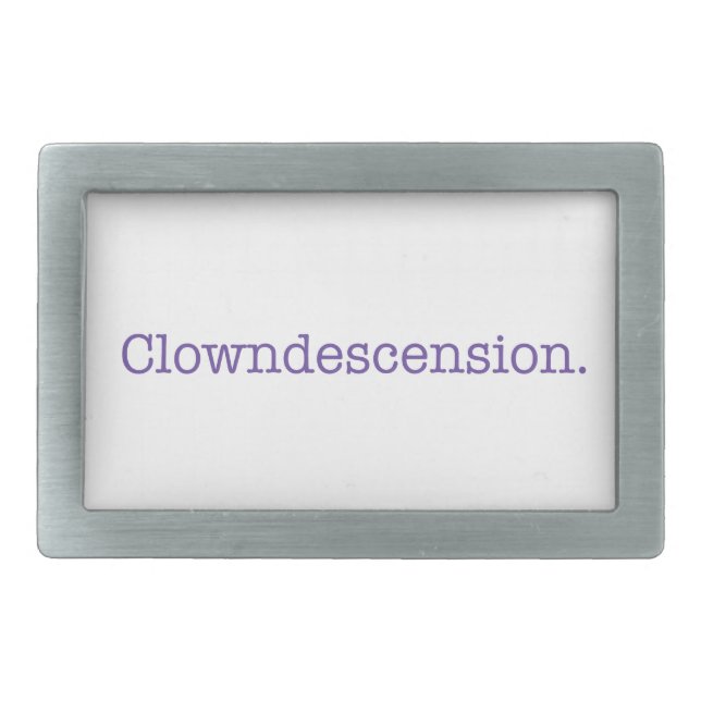 Clowndescension. Rectangular Belt Buckle (Front)