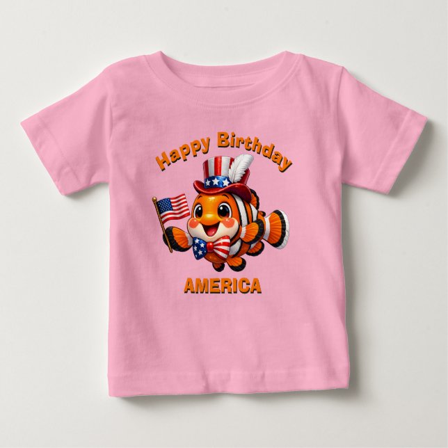 Clownfish (7f) Patriotic Kid T-Shirt (Front)