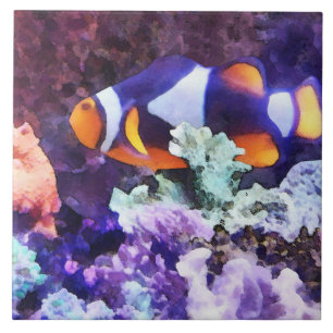 Clownfish and Coral Tile