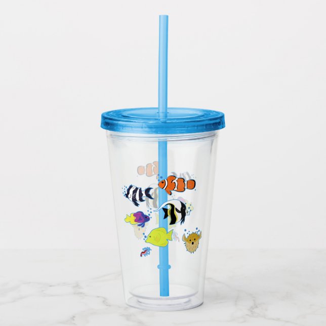 Clownfish and Friends Acrylic Tumbler (Front)