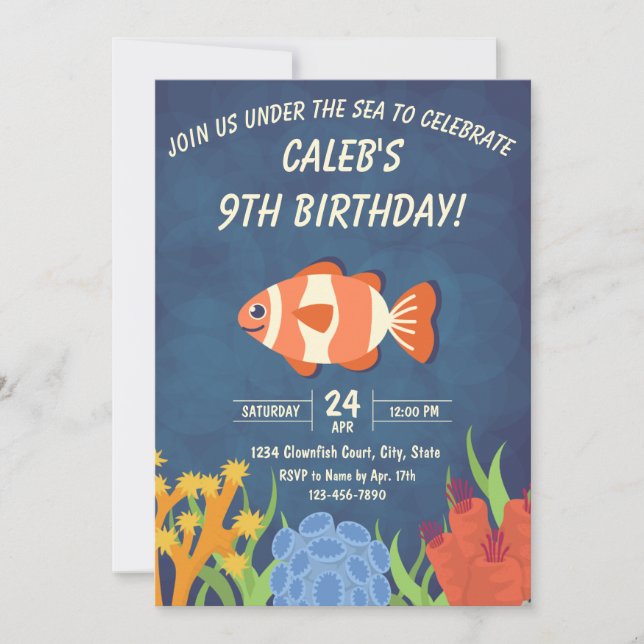 Clownfish Birthday Invitation (Front)