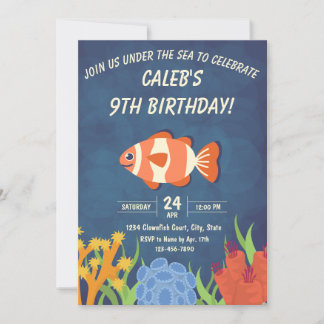 Clownfish Birthday Invitation