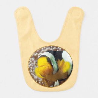 Clownfish - Close-Up! Round Photographic Design |  Baby Bib
