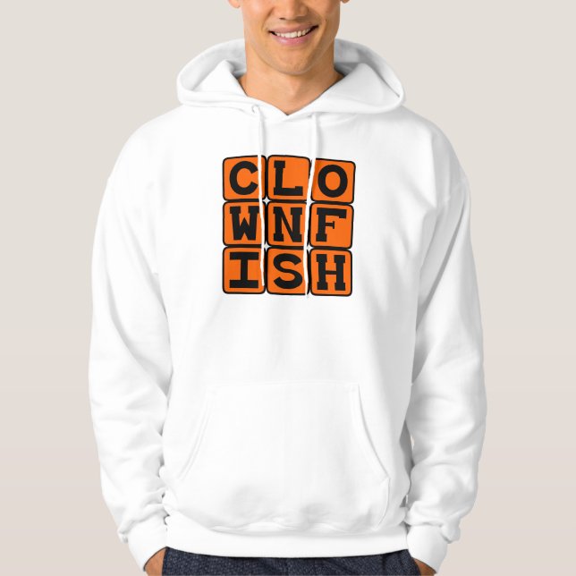 Clownfish, Colorful Fish Hoodie (Front)