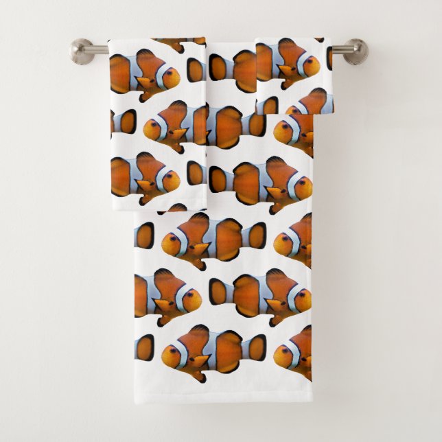 Clownfish Frenzy Bathroom Towel Set (Insitu)