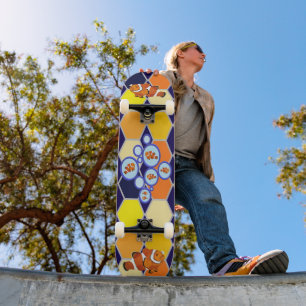 Clownfish Hand Drawn Art Skateboard