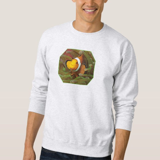 Clownfish in green anemone. Photographic Design |  Sweatshirt (Front)