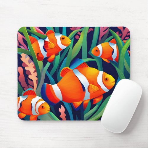 Clownfish In Seaweed Mouse Pad