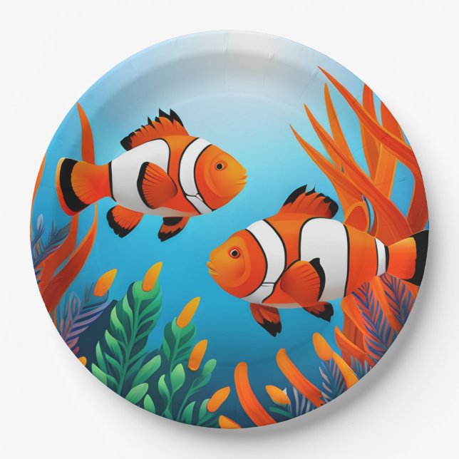 Clownfish In Seaweed Paper Plates (Front)