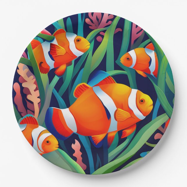 Clownfish In Seaweed Paper Plates (Front)