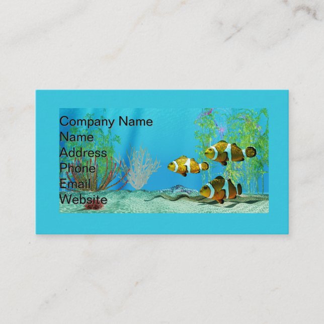 Clownfish on Coral Reef Business Card (Front)