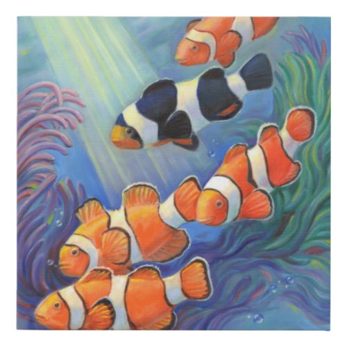 Clownfish Paradise Faux Canvas Print