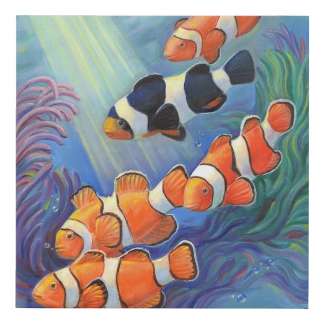 Clownfish Paradise Faux Canvas Print (Front)