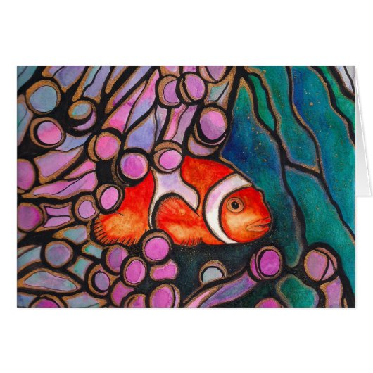 Clownfish Sea Anemone "Stained Glass" design! (Front Horizontal)