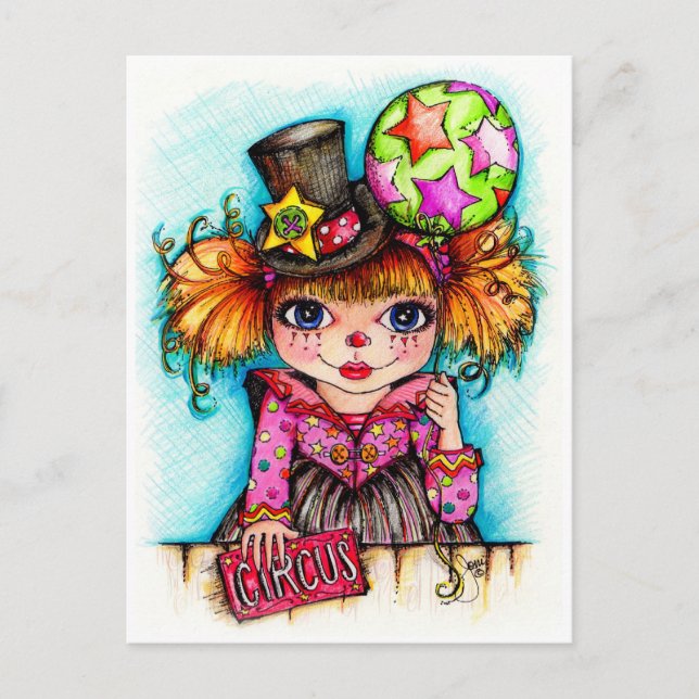 Clowning Around...Under the Big Top Circus Postcard (Front)
