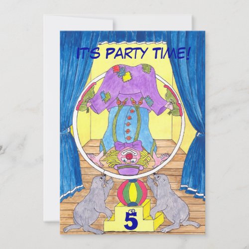 Clowning Capers Birthday Party Invitation Card