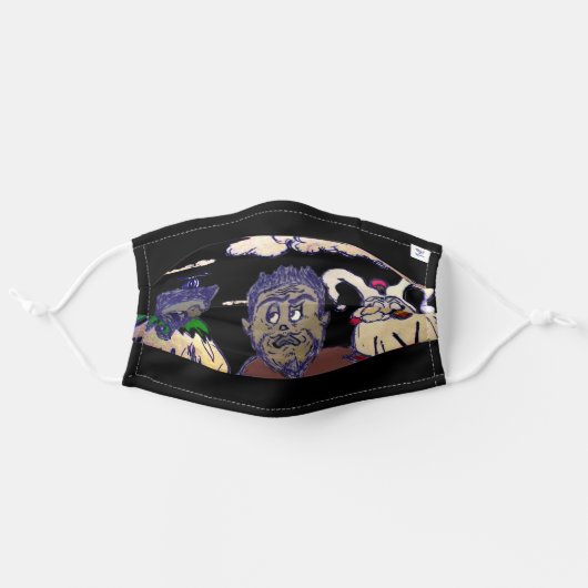 Clownmen Adult Cloth Face Mask (Front, Unfolded)