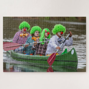 Clowns boating on river. jigsaw puzzle