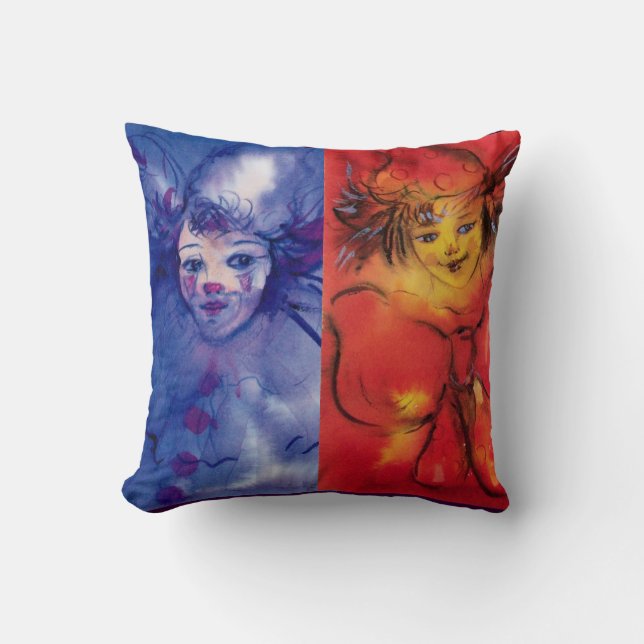 CLOWNS COLLECTION / Venetian Masquearde Ball Throw Pillow (Front)