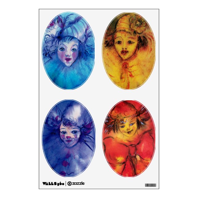 CLOWNS COLLECTION / Venetian Masquearde Ball Wall Sticker (Front)