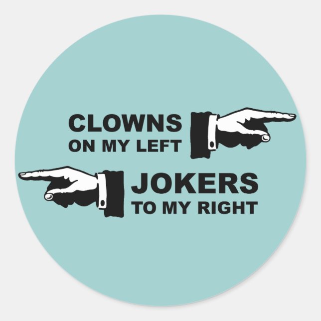 Clowns & Jokers Humor Classic Round Sticker (Front)